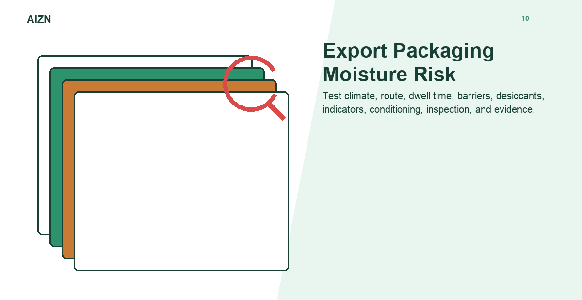 AIZN Export Packaging Moisture Risk Test Guide
